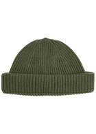 John Smedley Ribbed Cashmere-blend Beanie - Dark Green - One Size