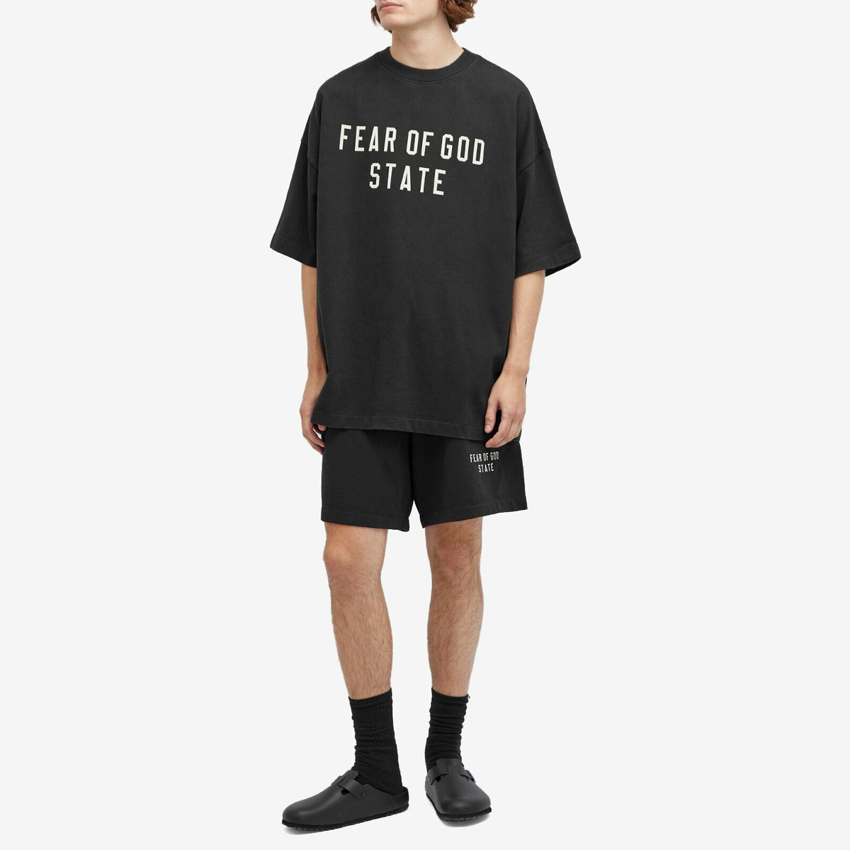 【国内買付】FEAR OF GOD HEAVY CREWNECK TEE ロゴ Tシャツ Fear of God Essentials University Logo Heavy Crewneck Tee