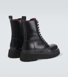 Gucci Web Stripe leather combat boots