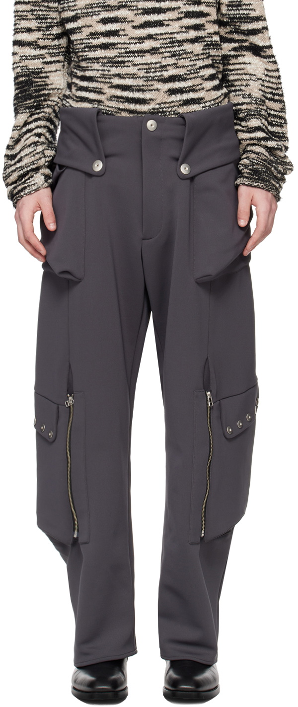 Omar Afridi Gray Flap Cargo Pants Omar Afridi