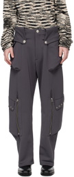 Omar Afridi Gray Flap Cargo Pants