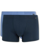 Hanro - Two-Pack Stretch-Cotton Boxer Briefs - Blue