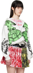 Chopova Lowena White Double Dotty Zip Hoodie