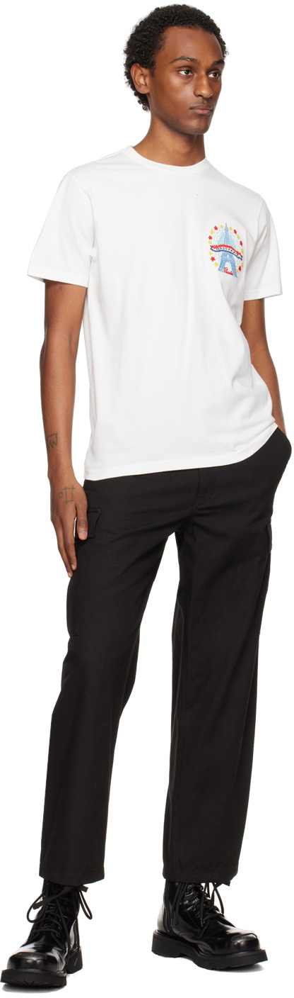 【KENZO】 ホワイト Kenzo Paris Drawn Varsity Tシャツ Kenzo Men's Drawn Varsity Oversize T-Shirt in Off White Kenzo