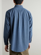 OrSlow - Button-Down Collar Checked Cotton-Chambray Shirt - Blue