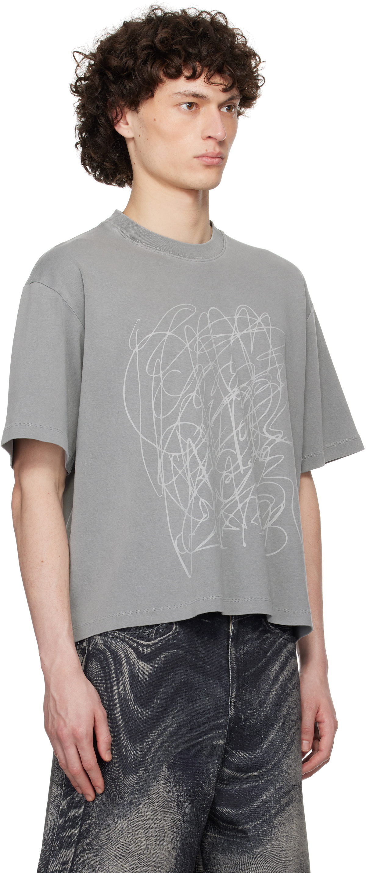 CAMPERLAB Gray Mineral Dye Boxy T-shirt