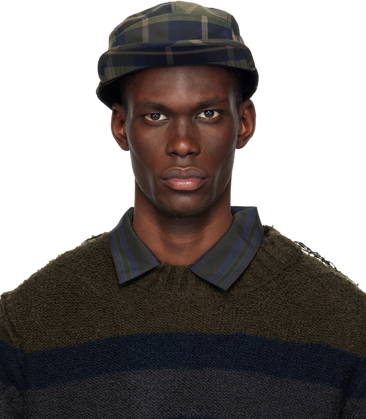 Comme des Garçons Homme Khaki & Brown BRIEFING Edition Check Cap