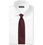 TOM FORD - 8cm Pin-Dot Silk-Jacquard Tie - Burgundy