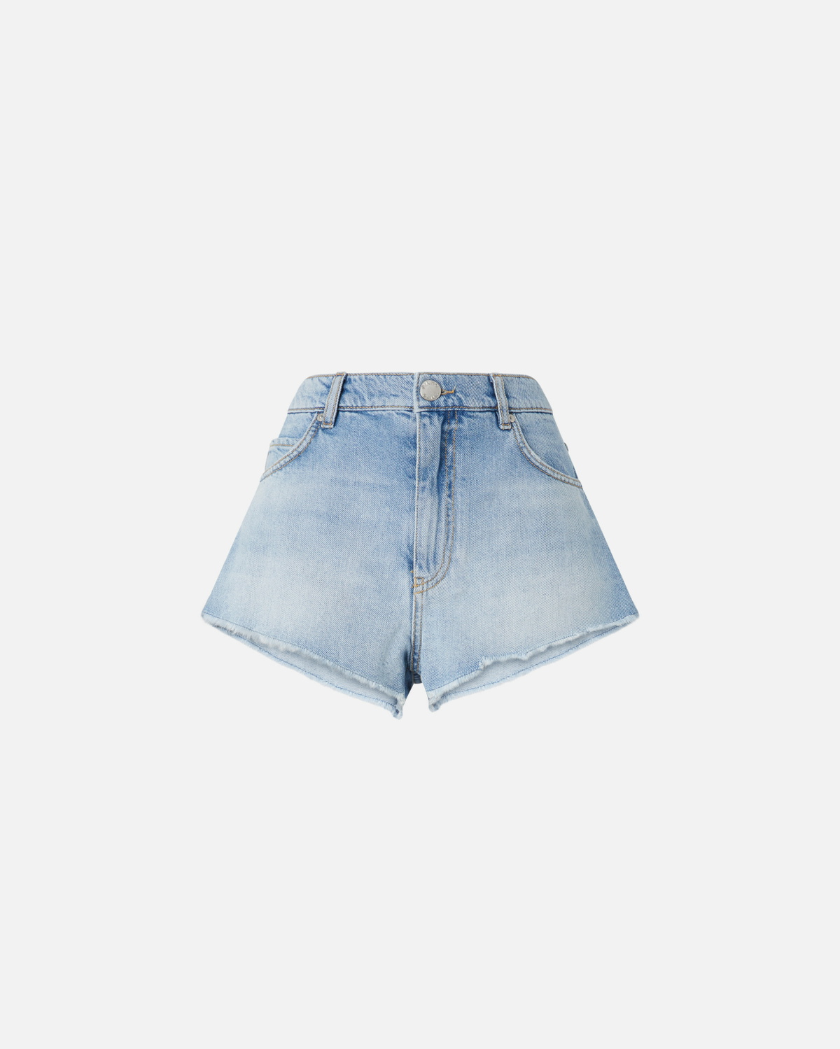Pinko Shorts In Frayed Light Denim Light Wash