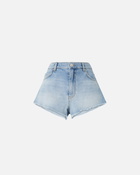 Pinko Shorts In Frayed Light Denim Light Wash