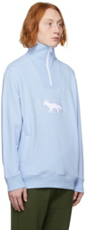 Maison Kitsuné Blue Puma Edition Half-Zip Sweatshirt