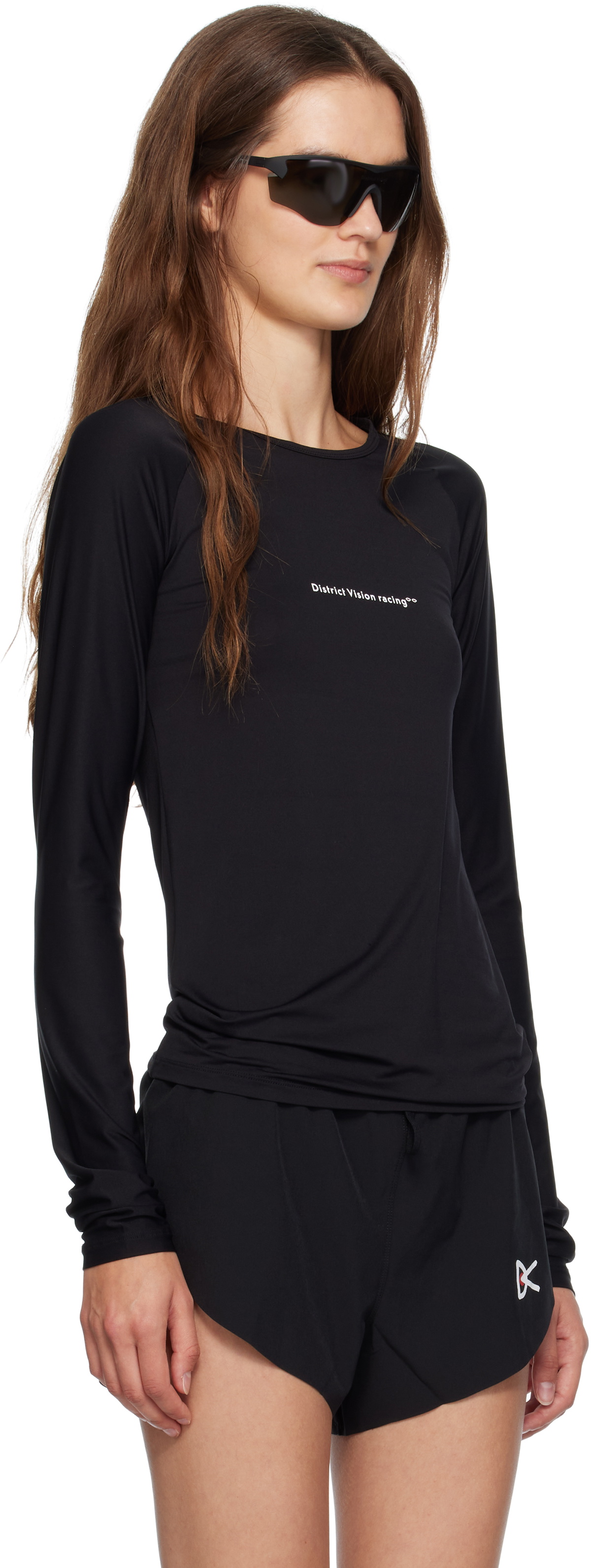 District Vision Black Aloe Long Sleeve Fitted Sport T-shirt