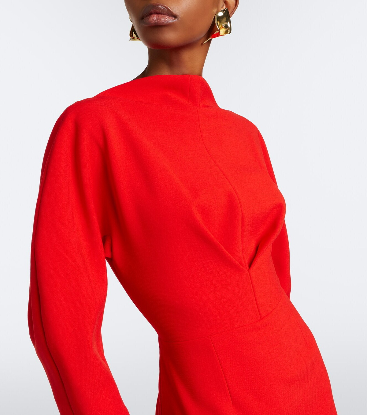 Carolina Herrera Draped wool-blend cocktail dress