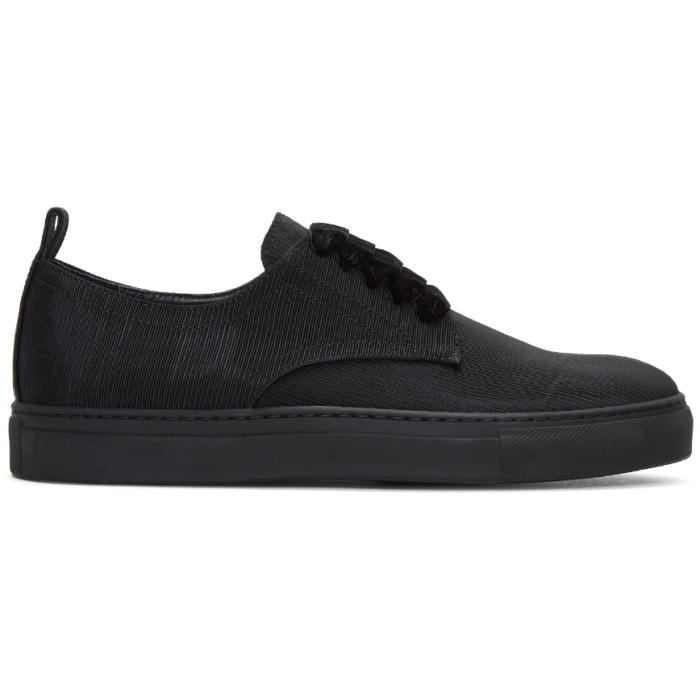 Photo: AD Ann Demeulemeester Black Ribbed Textile Sneakers
