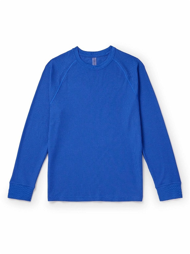 Photo: Outdoor Voices - FastTrack Waffle-Knit T-Shirt - Blue