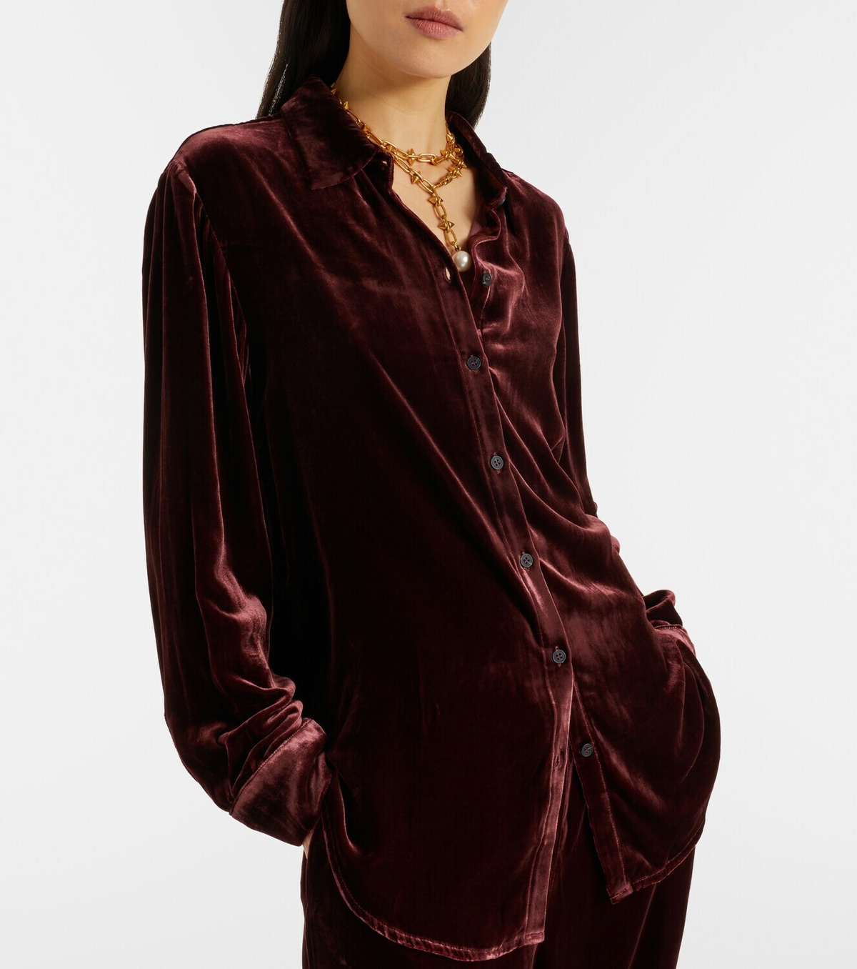 Asceno London velvet shirt