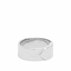 A.P.C. Men's Fine Charly Logo Ring in Silver