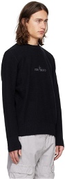 Stone Island Black Embroidered Sweater