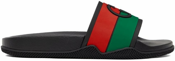 Photo: Gucci Black Interlocking G Slip-On Sandals