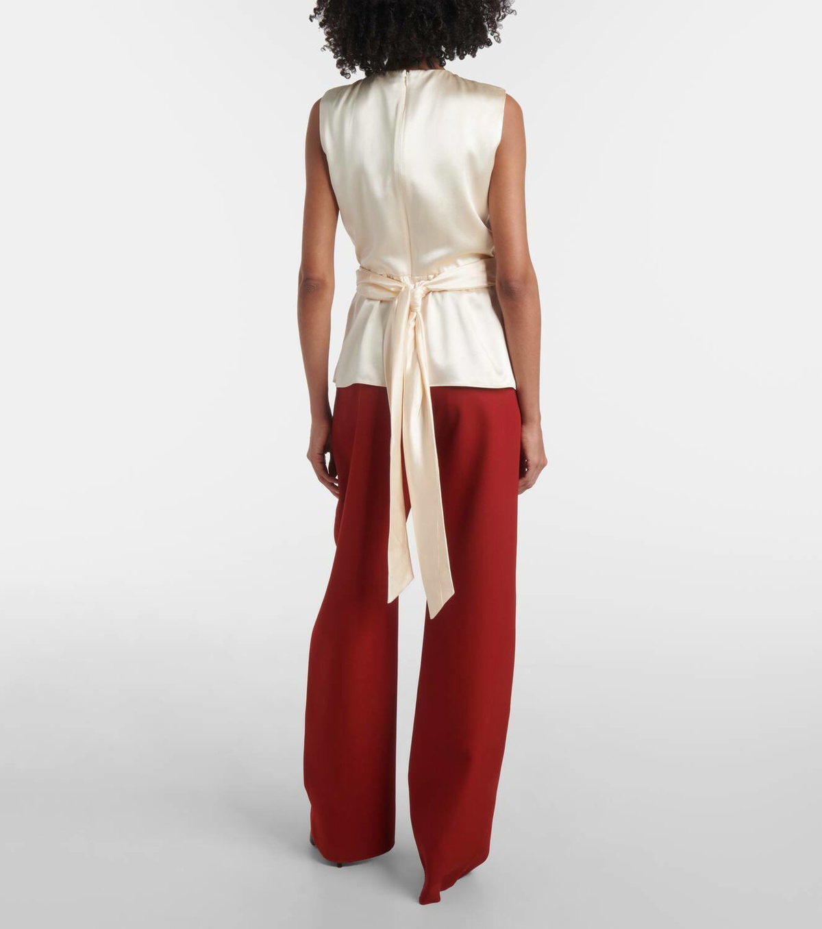 Altuzarra Tizzy belted gathered silk top