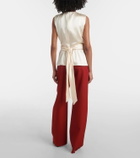 Altuzarra Tizzy belted gathered silk top