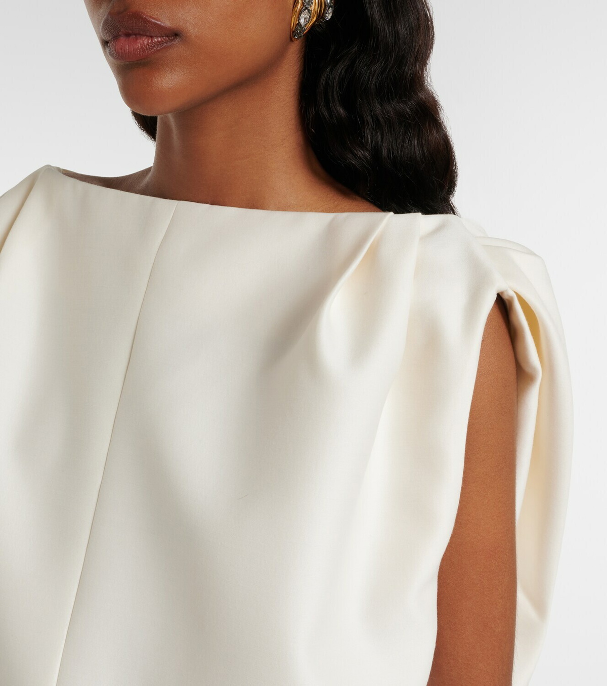 Balenciaga Draped wool and silk minidress