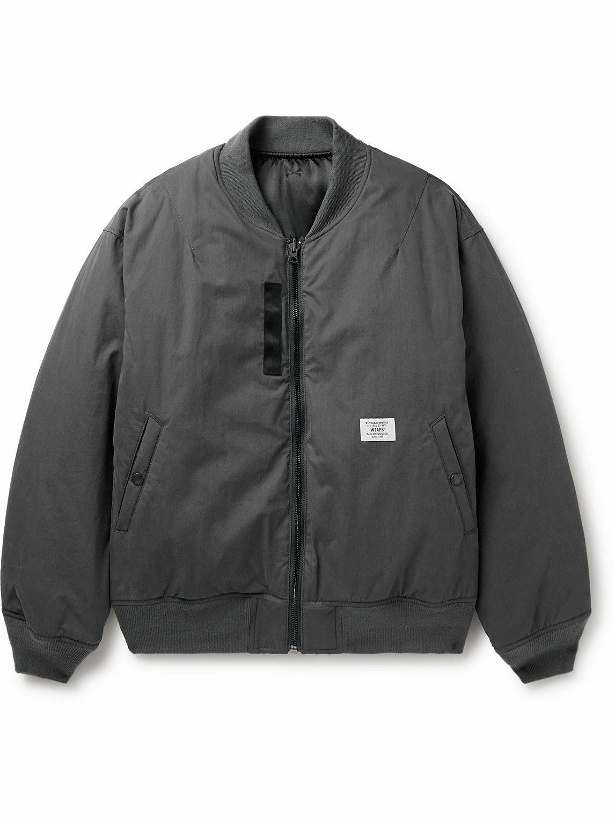 Photo: WTAPS - Logo-Appliquéd Cotton and Nylon-Blend Bomber Jacket - Gray