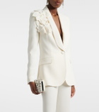 Elie Saab Floral-appliqué cady blazer