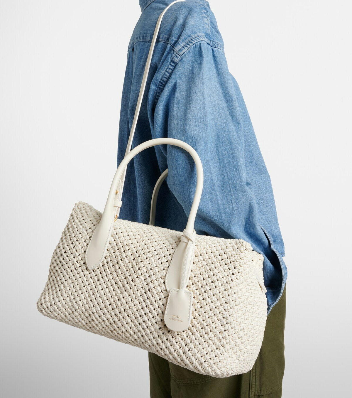 Polo Ralph Lauren Bellport woven leather tote bag