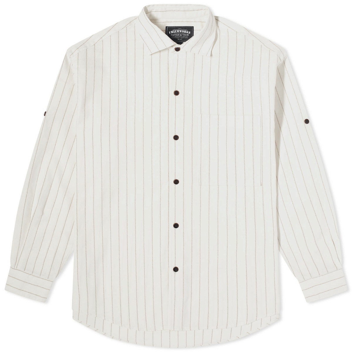 Photo: FrizmWORKS Men's Stripe Linen Napoli Shirt in White