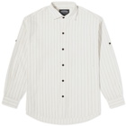 FrizmWORKS Men's Stripe Linen Napoli Shirt in White