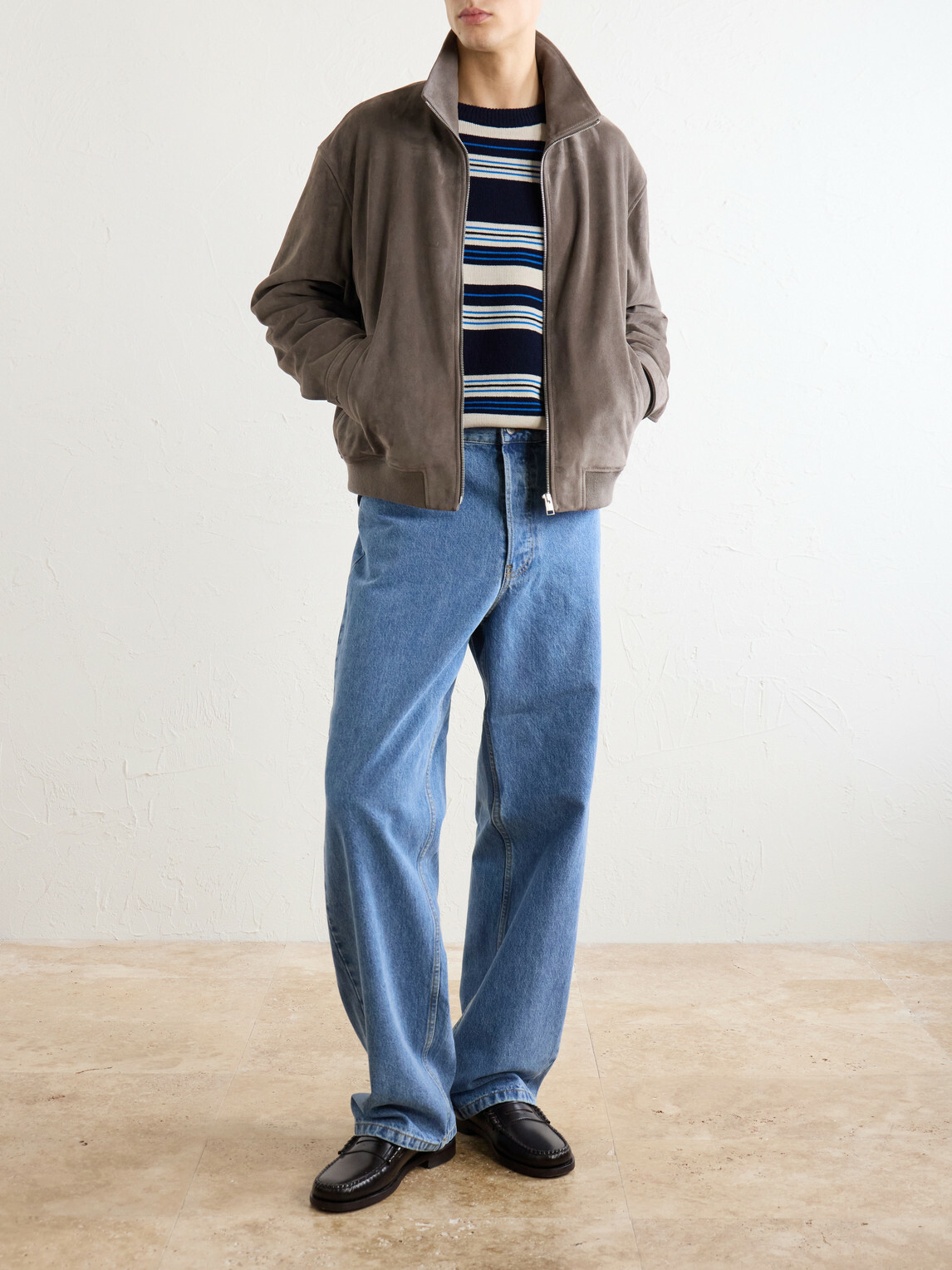 FRAME - Suede Bomber Jacket - Brown