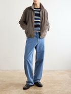 FRAME - Suede Bomber Jacket - Brown