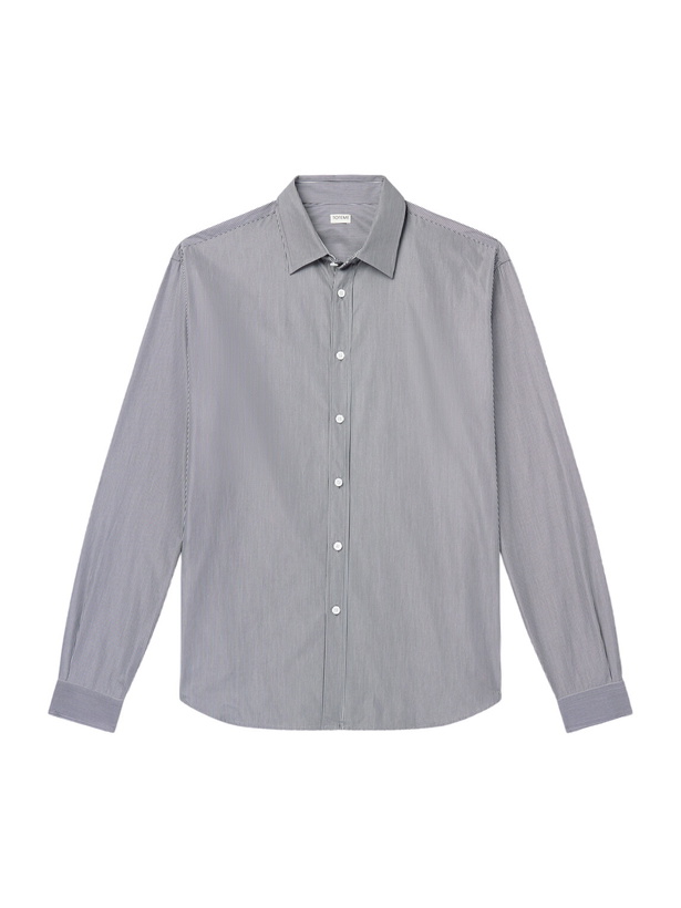 Photo: TOTEME - Striped Cotton-Poplin Shirt - Gray