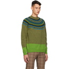 Molly Goddard Green Benny Fair Isle Sweater