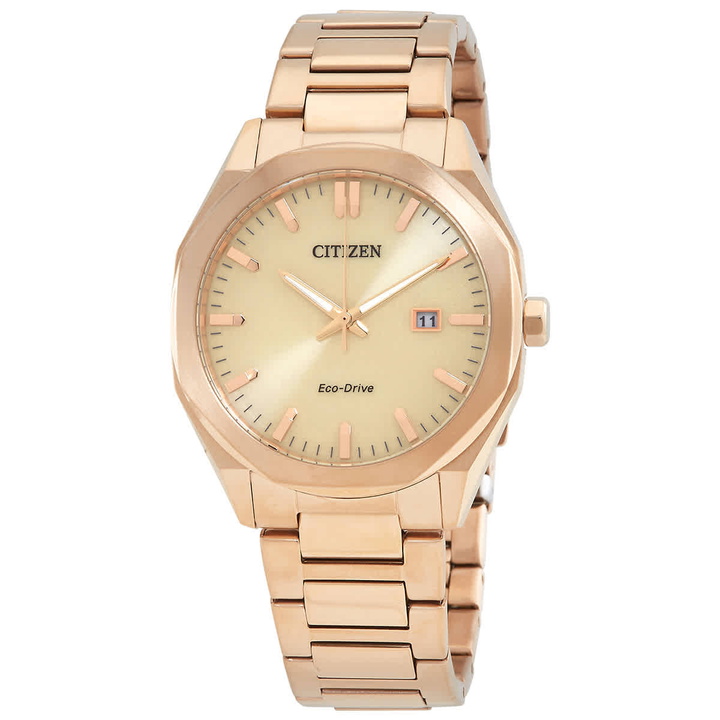 Photo: Citizen Eco-Drive Stainless Steel Champagne Dial Mens Watch BM7603-82P