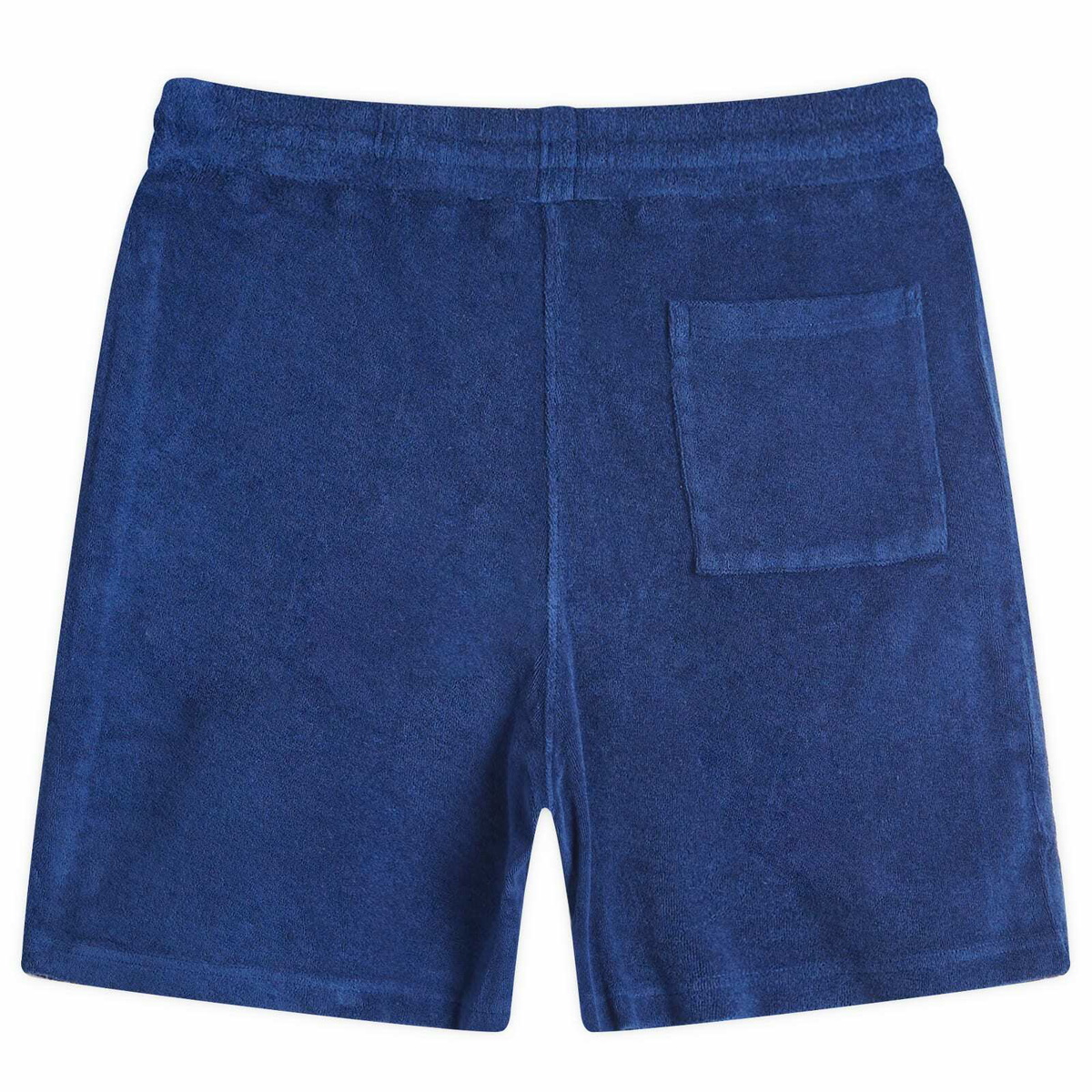 Sporty & Rich Hotel du Cap Cursive Terry Short in Indigo White