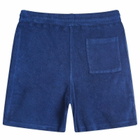 Sporty & Rich Hotel du Cap Cursive Terry Short in Indigo White