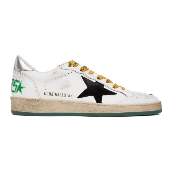 Photo: Golden Goose White and Black Ball Star Sneakers
