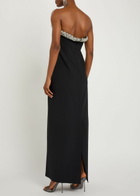 Simkhai Riona Embellished Strapless Crepe Gown Black