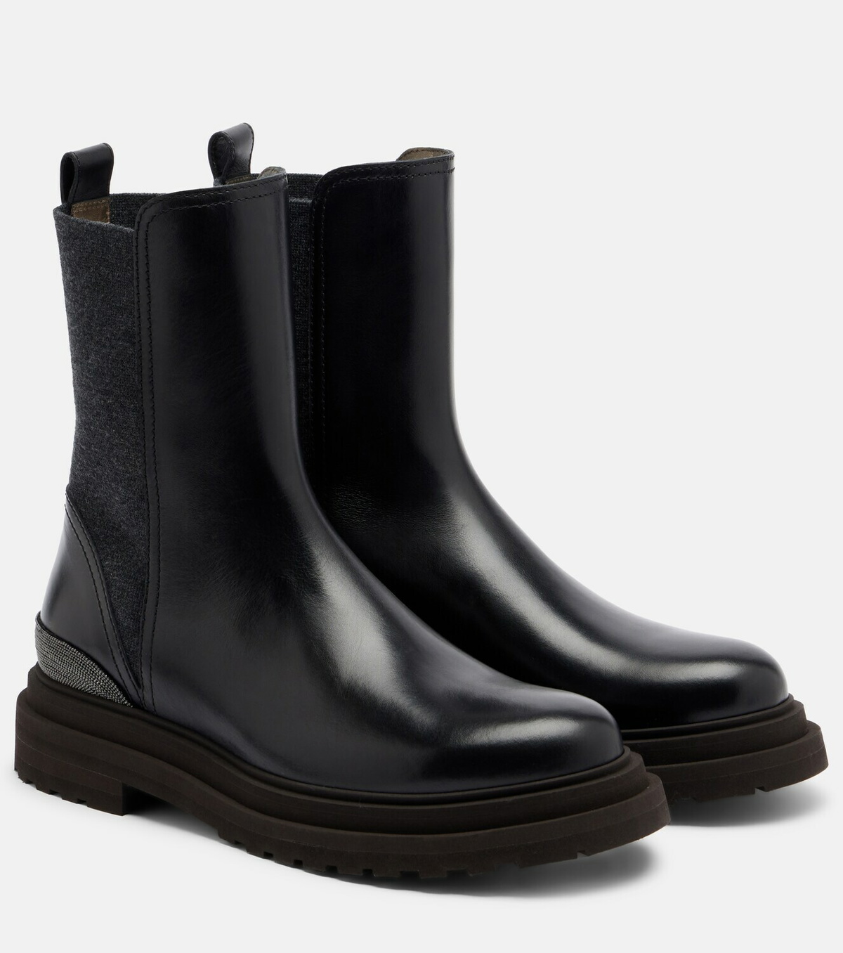 Brunello Cucinelli Monili leather Chelsea boots