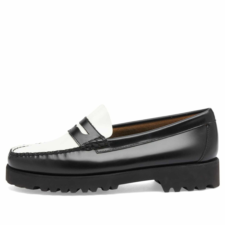 Photo: Bass Weejuns Women's 90s Penny Chunky Loafer in Black/White Leather
