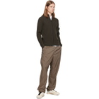 Stone Island Brown 5100017 Ribbed RWS Wool Sweatshirt