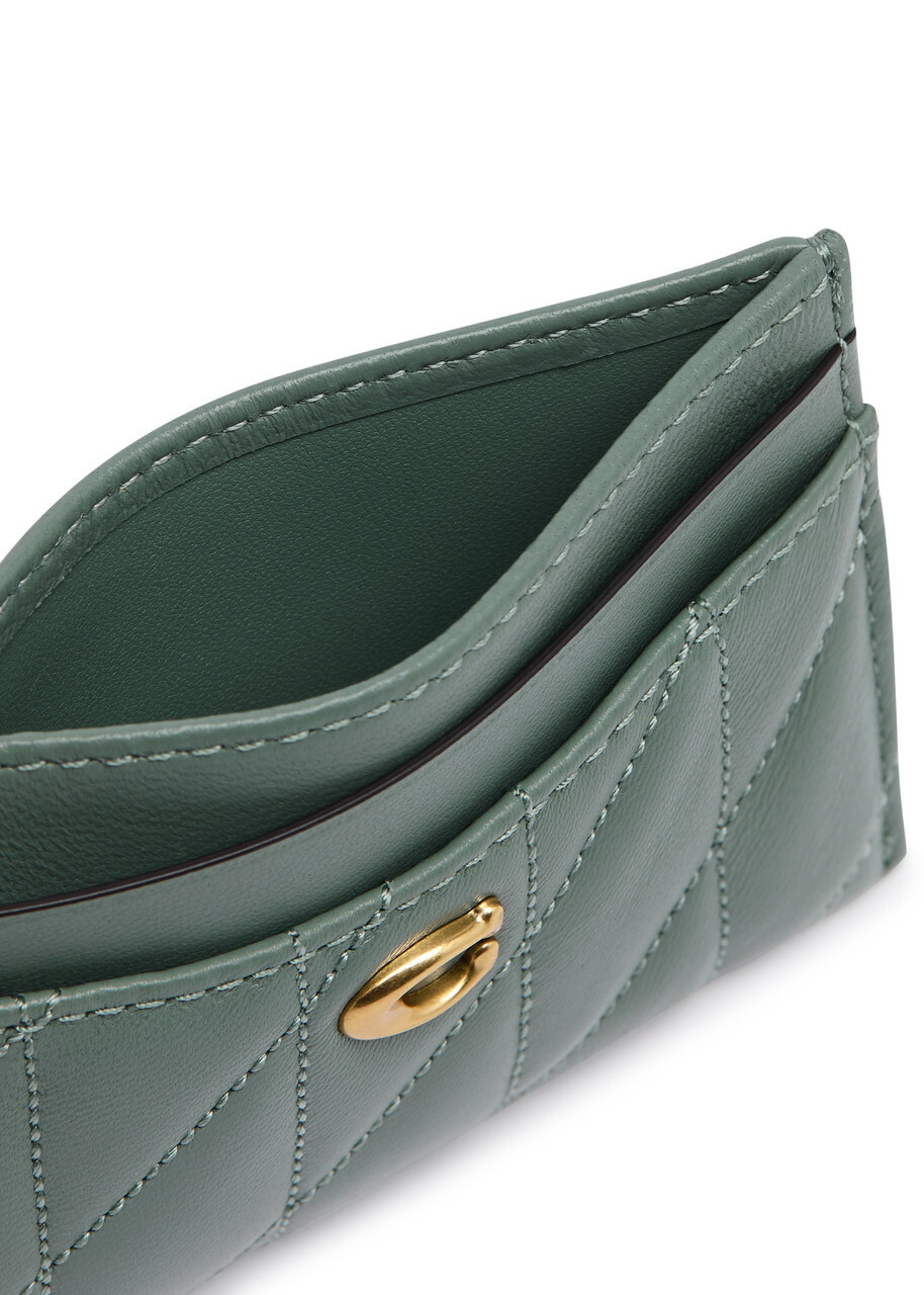 Coach Pillow Quilted Leather Card Holder - Sage - One Size