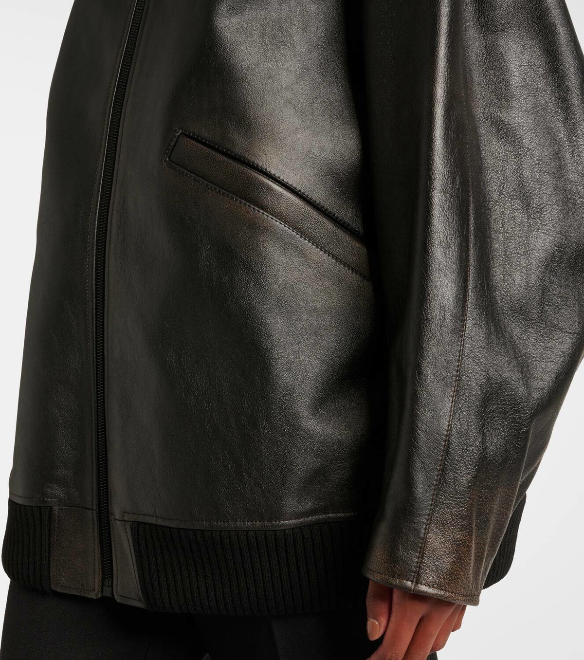 The Row Kengia leather jacket
