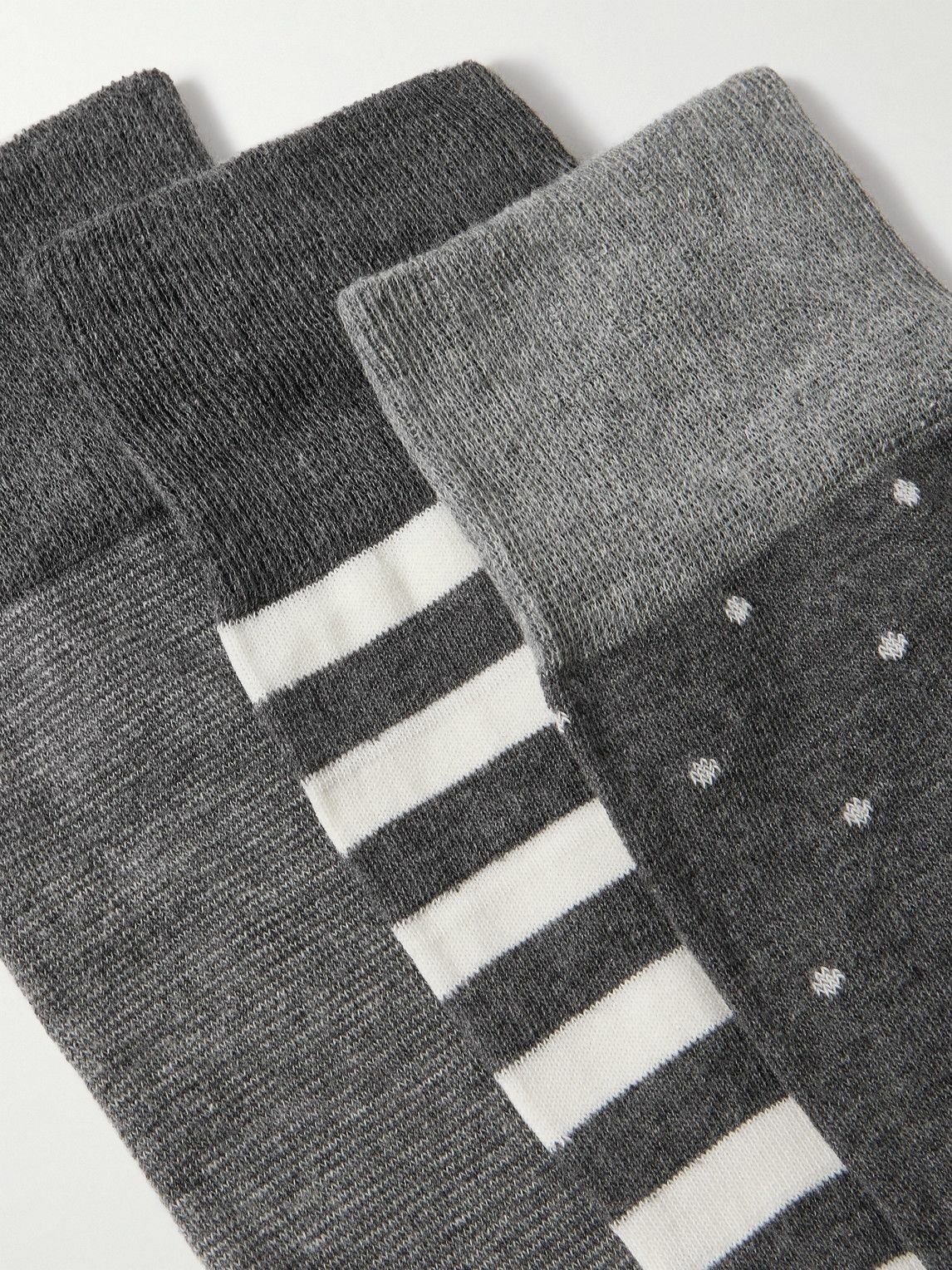Kingsman - Corgi Three-Pack Jacquard-Knit Cotton-Blend Socks - Gray