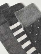 Kingsman - Corgi Three-Pack Jacquard-Knit Cotton-Blend Socks - Gray