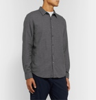 Theory - Irving Houndstooth Cotton Shirt - Gray