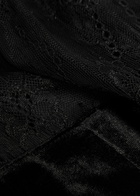 Never Fully Dressed Lace-embellished Velvet Midi Dress Black