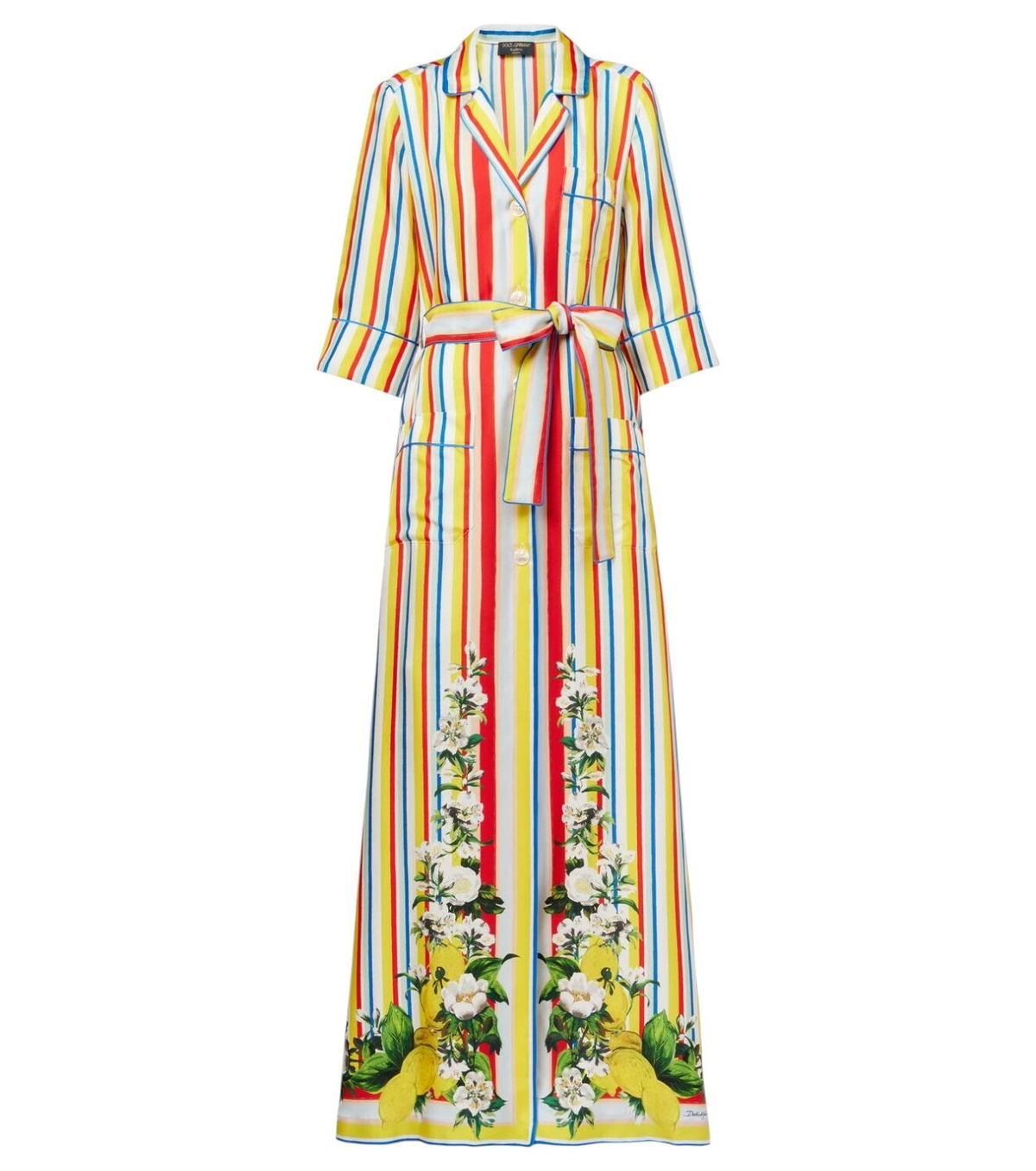 Dolce & Gabbana White Stripes Long Sleeves GOLD Dress Shirt